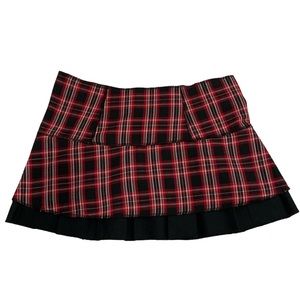 Vintage Super Low Fat pleated plaid schoolgirl miniskirt